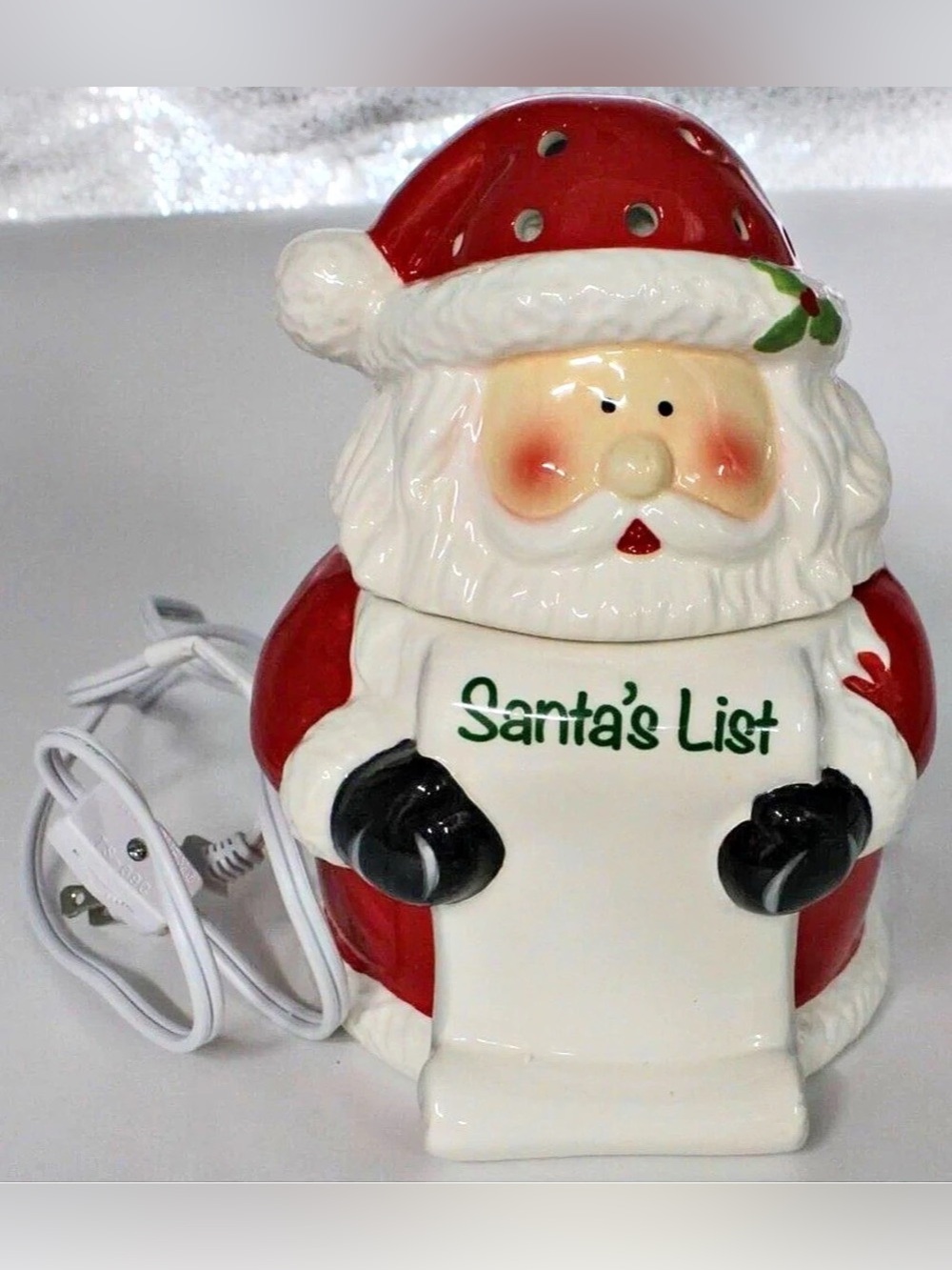 Scentsy Santa's List Christmas Ceramic Warmer NWT